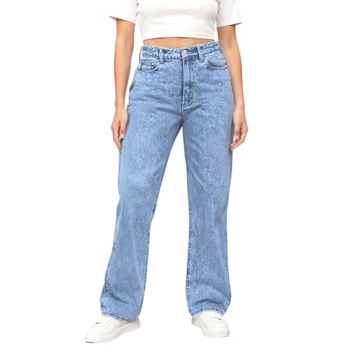 Straight Leg Jeans for Women High Waist Stretch Boyfriend Baggy Jeans Y2k Casual Loose Colored Palazzo Denim Pants3