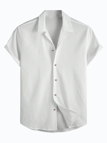 TAGDO Mens Regular Fit Casual Shirt (Popcorn-5171-White-XL) (B0CYQ8WL3J) Amazon Price History, Amazon Price Tracker