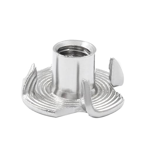 Murtenze 100Pcs 1/4"-20 T-Nuts, Stainless Steel Four-Jaw T-Nut For Outdoor Threaded Insertion Wood Cabinetry thumb #4