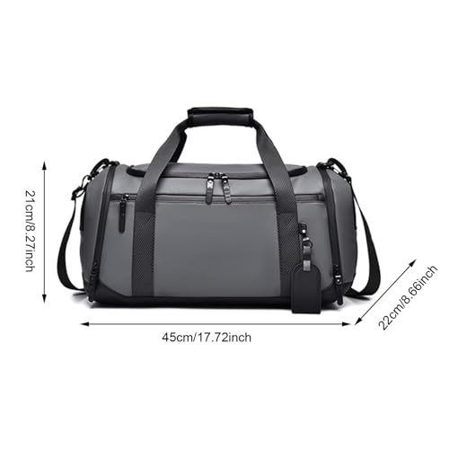 Men's Garment Duffel Bag - Oxford Cloth Travel Suit Bag with Shoulder Strap, Waterproof Gym Duffel for Camping Business Travel, Gray3