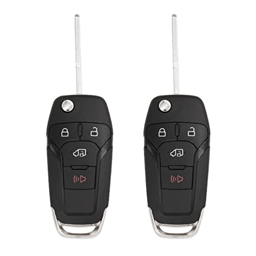 Keyless2Go Replacement for 4 Button Replacement Remote Flip Key for Ford Transit N5F-A08TAA 164-R8236-2 Pack