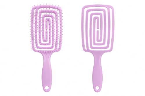 Image of Detangling Hair Brush with Flexible Nylon Bristles & Rounded Tips for Pain-Free Grooming, Anti Frizz Styling & Daily Use | Suitable for Wet & Dry Hair, Men & Women Scalp Friendly Salon Quality Pro Use (Purple)