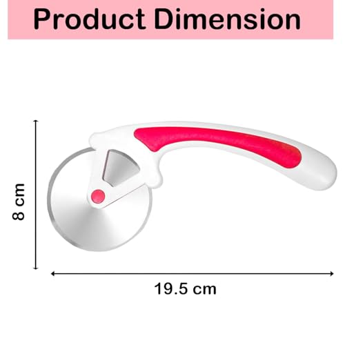Image of SIGNAMIO Premium Pizza Cutter and Sandwich Slicer - Pink, Ergonomic Non-Slip Handle, Stainless Steel Pizza Wheel for Kitchen, Ideal Roti, Paratha, Chapati, Brownie & Slice Cutter