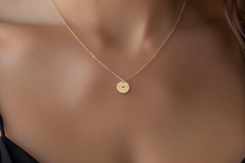 Pendentif oeil en or gravé soleil pour collier mixte rond