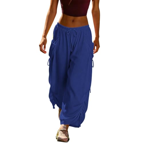 Pantalon large en lin plissé taille haute réglable pour femme du S au 5XL