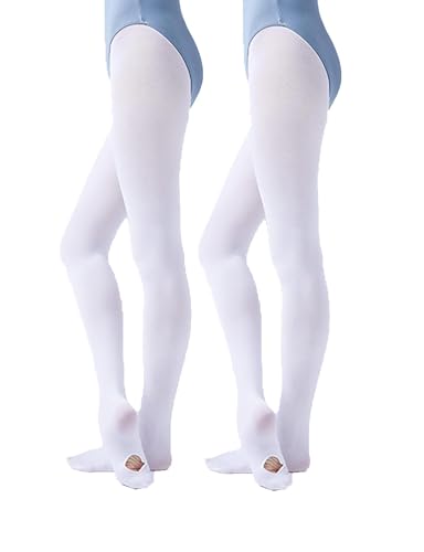 Image of Daydance Toddler Girls Women Soft Ballet Convertible Tights for Dance, Gymnastics, Under Dress, 60D, 2-15 Years, Women Size