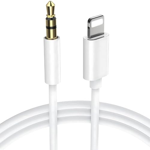 Aux Cable for iPhone in car, Phone Aux Cable for Car, 3.5mm Aux Cord Compatible With iPhone 14/14 Pro/14 Pro Max/13/13 Pro/12/12 Pro/11 Pro/11/Xs/XR/X/8/7 for Car Home Stereo,Headphone,Speaker