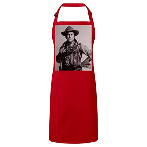 Tablier cuisine premium rouge cowboy cadeau original homme femme