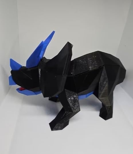 Zax Dezignz 3D Printed Magnetic XL Triceratops Brain Teaser Puzzle, 24 Pieces, Hard Skill Level, Geometric Art Decor, Modern Style, No Instructions, Ages 16+