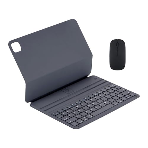 Funda de cuero con teclado iPad Pro 12.9 gris con ratón YSJX