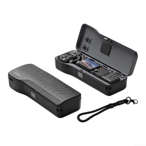 Compact Travel Case for Osmo Pocket 4 with Lanyard(Black)