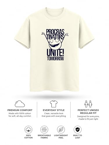 Image of Vastrio Unisex Procrastinators Unite Graphic Regular Fit Cotton T-Shirt
