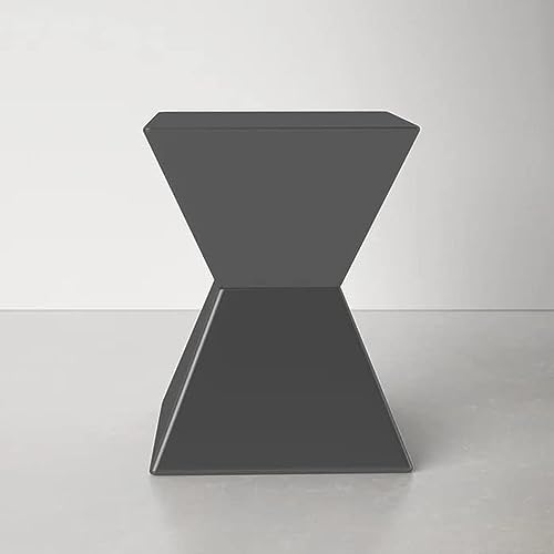 Image of Wooden Block Accent Side Table in Antique Wooden Design, Fully Assembled, End, Bedside Table and Nightstand, for The Living Room and Bedroom-Grey
