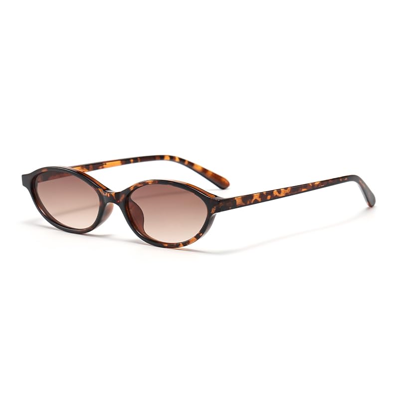 Long Keeper Ovale Sonnenbrille für Damen Mode Kleine Katzenaugen Sonnenbrille Schmal Rahmen Oval Brille UV400 Schutz