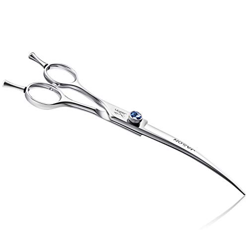 JASON 7' Curved Dog Grooming Scissors, Cats Grooming Shears Pets Trimming Kit with for Left Handed Groomers, Sharp, Comfortable Shear Christmas Gift