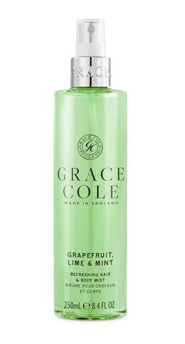 Image of Grace Cole Body Spray 250ml - Grapefruit Lime & Mint Fragrance - Womens Hair & Body Mist - Refreshing, Moisturising Spray With Essential Oils - Vegan - Made In England