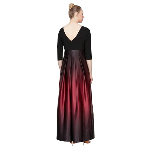 Image of S.L. Fashions Women's 3 /4 Sleeve Long Satin Mother of the Bride Dress with Pockets, Formal Party Gown