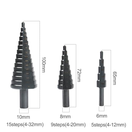 Set de 3 brocas escalonadas HSS 4-32 mm miniatura 2