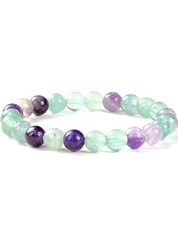 Natural Multi Fluorite Semi Precious Stones Reiki Chakra Healing Yoga Meditation Crystal Fengshui 8mm Gemstones Round Beads Stretchable Bracelet for Men and Women (B08P7R759F) Amazon Price History, Amazon Price Tracker