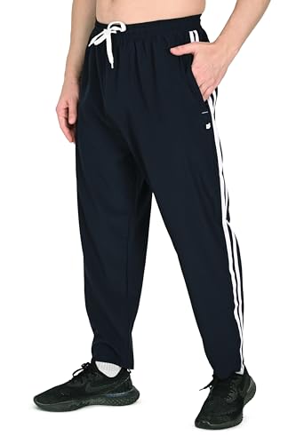 Image of Men's NS Cotton Track Pants, Elastic Waistband, Pockets & Jip Casual Sports Trousers, Gym Sports Workout Plus Size (S to 6XL)