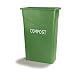 Carlisle 342023CMP09-E TrimLine Plastic Compost Container, 23 Gallon Capacity, 1 Pack, Green