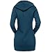 Skylinewears Women Casual Zip Up Hoodies Fleece Tunic Sweatshirt Long Hoodie Jacket With Pockets Blue XXL