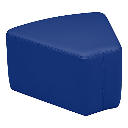 Image of Sprogs 12 inch H Structured Wedge Stool -Flexible Modular Collaborative Soft Seating for Office, Home, Lounge and School Classrooms with Durable Frame & Set of 2 inch Legs Add-on - Blue