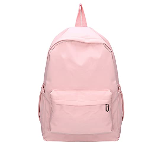 TTSAM Backpacks For Student Kids School Bags Lightweight Bag, Plain Backpack Teenager Girls Boys Solid Color Large Capacity Rucksack Travel Laptop Bag With Two Bottle Pockets, Pink, 41CM*30CM*12CM