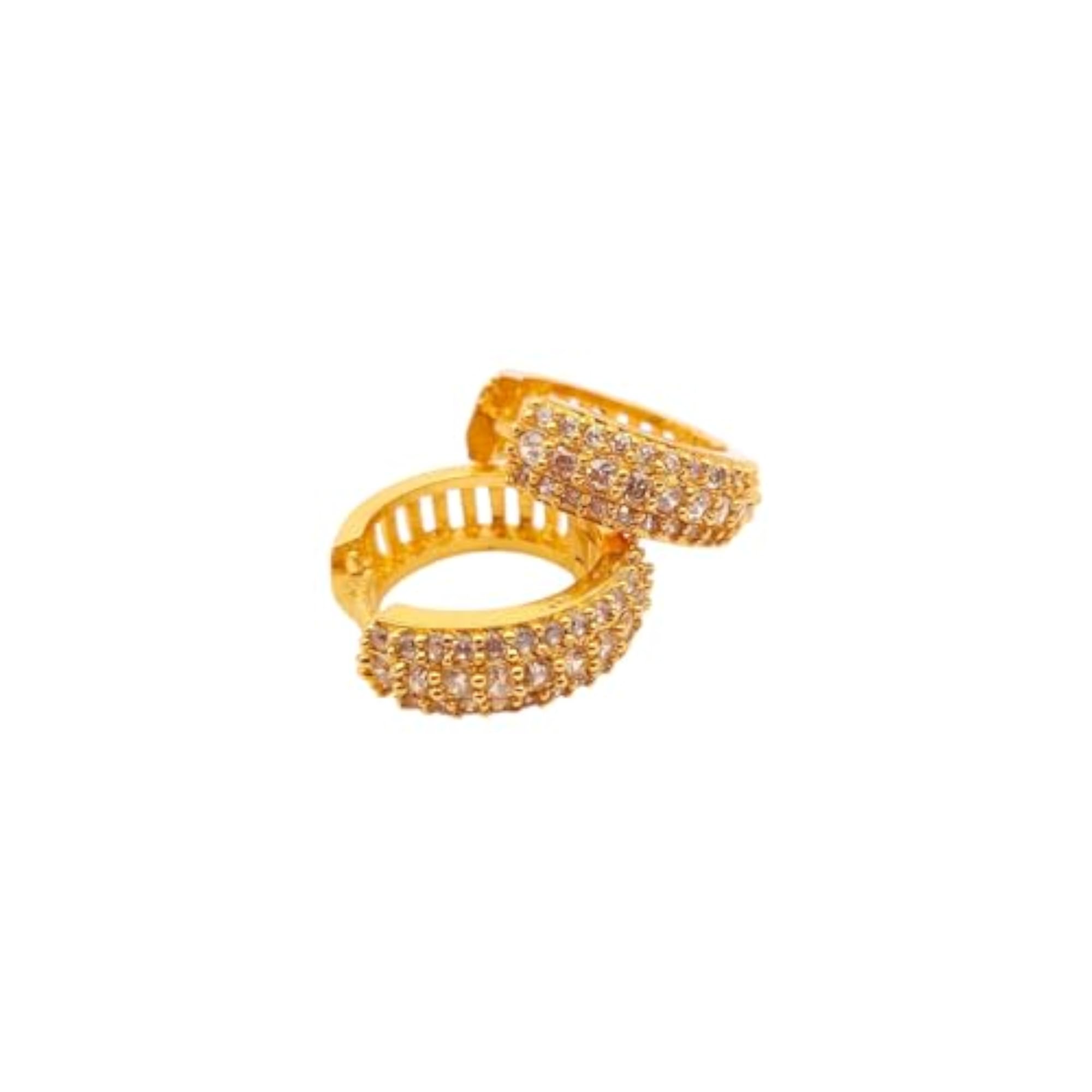 Women's Trendy AD Bali Earrings, Gold Plated
