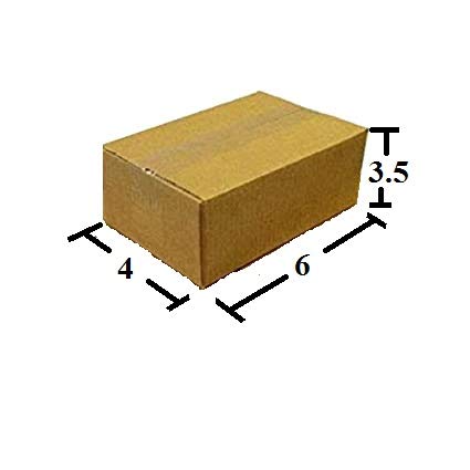PACKING PLANET 3 Ply Plain Corrugated/Carton/Packaging/Shipping Box (Brown, 6x4x3.5 Inch) - Pack of 50