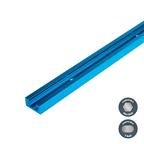 Powertec 71067 Double-Cut Profile Universal T-Track With Predrilled Mounting Holes, 48" #TOP7