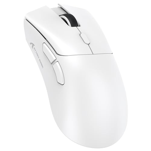Image of ATTACK SHARK R1 Wireless Gaming Mouse, 59g Lightweight Tri-mode BT /2.4GHz /Wired Computer Mice, PixArt PAW3311 18K DPI Optical Sensor, 7 Programmable Buttons, Long Battery Life Mouse for PC /Mac (White)