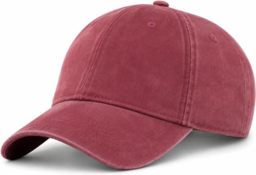 Image of Vintage Washed Cotton Baseball Caps Men Women Adjustable Unstructured Low Profile Dad Hat