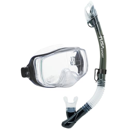 TUSA Sport Adult Imprex 3D Purge Mask and Dry Snorkel Combo, Smoke