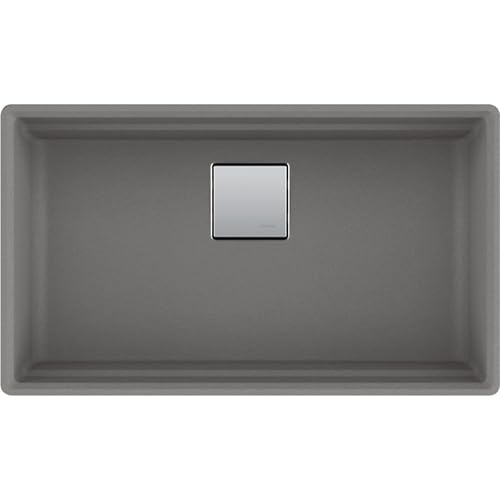 Franke PKG11031SHG Peak Undermount Single Bowl Granite Kitchen Sink, 32 x 18.75 x 9, Gray