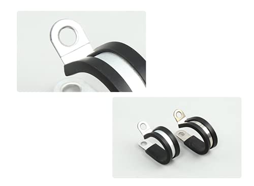 Ncheli 10 pcs Steel Cable Clamp,diameter 30mm Hose Clamp Pipe Pipe Clamp Stainless Steel Rubber Lined P Clips Hose Rubber Lined P Clips Pipe Clamp Clamps Wire - Image 3