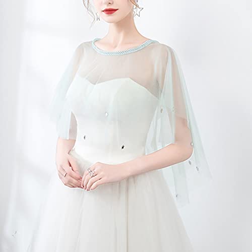 Wedding Capes Soft Tulle Shawls and Wraps Double-Layer Bridesmaid Capelet Shrug Shawls for Formal Party Evening Dress Black4