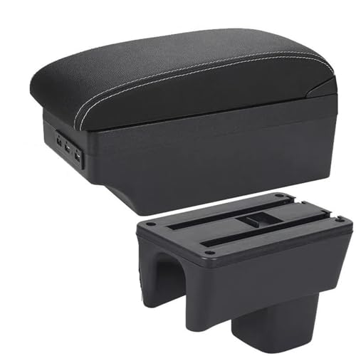 車用アームレスト内装詳細収納ボックス改造パーツに適合するスズキに適合するスイフト用 2005 2006 2007 2008 2009 2010 2011-2023(A3 Black white)