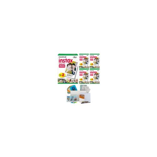 Pack de película Fujifilm instax Mini Twin (100 exposiciones) con caja de almacenamiento, marcos colgantes, set DIY para postales (6 artículos) miniatura 5