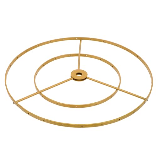 Support de lustre double anneau en fer doré E27 de 35 cm pour luminaire