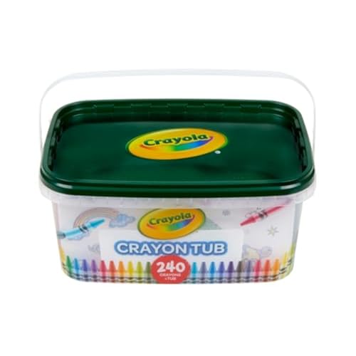 Crayola Crayon Tub (240ct),Bulk Crayon Set,Kids Coloring & Art Supplies,Crayons for Kids,Ages 3,4,5,Ink Color-Multicolor