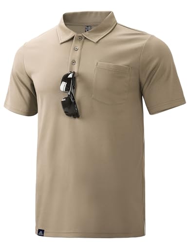 Haimont Men's Polo Shirts with Pocket Short Sleeve Quick Dry Moisture Wicking Golf Shirts Business Casual Work Polos