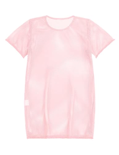 Girls Swim Cover Up Kids Short Sleeve Beach Bathing Suit Bikini Cover Wraps With Pom Pom Trim 4-13 Years3