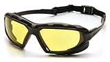 Pyramex Safety Highlander XP Eyewear, Black/Gray Frame, Amber Anti-Fog Lens