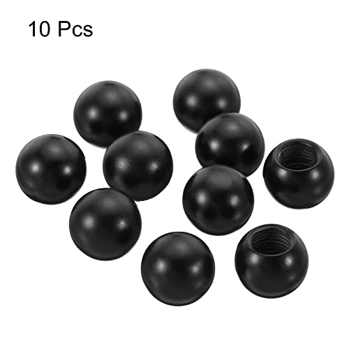 Image of PATIKIL M10 x 1mm Thread Lamp Finials Cap Knob, 10 Pack Lamp Decoration Screw Caps for Lamp Harp Holder's Top Lamp Shade, Large Size Black