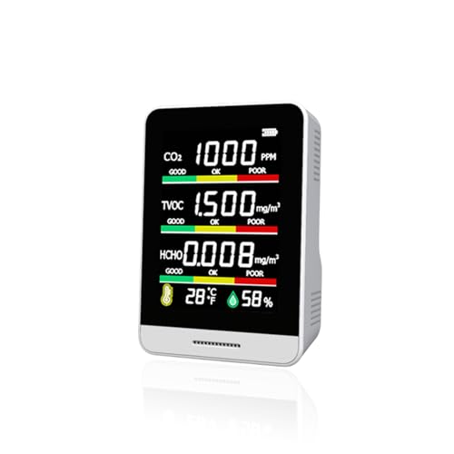 8-in-1 Air Quality Monitor with Temp & Humidity