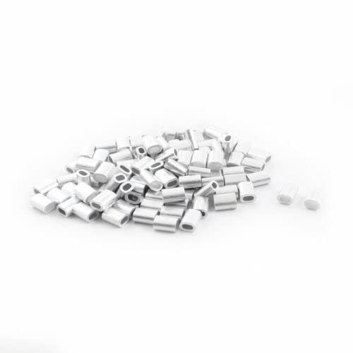 Tool parts 100PCS 1.2mm Steel Cables Aluminium Wire Rope Oval Ferrules 6mm x 2mm