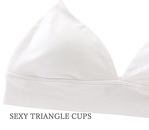 Image of INIBUD Bralette for Women Triangle Cups Removable Padded Wire Free Pull On Closure