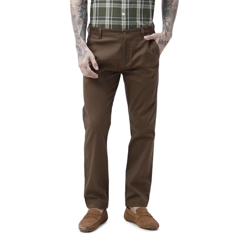 Image of BASICS Premium Cotton Stretch Formal Trousers for Men | Office Pants