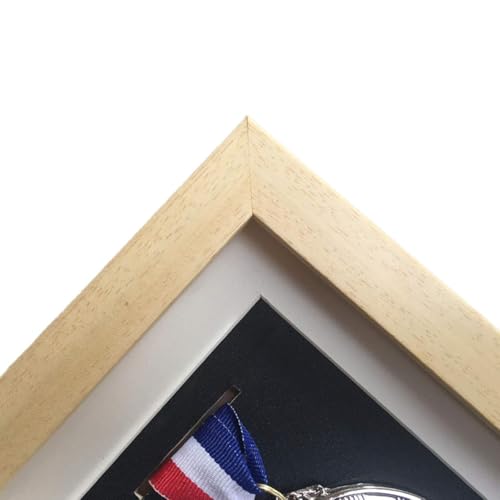 Expositor de medallas de madera maciza marco de exhibición elegante de pared 2